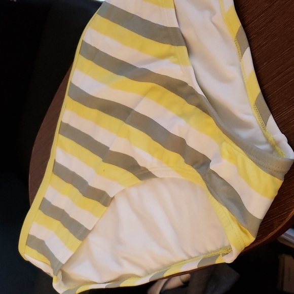 Kona Sol Triangle Bikini Set - Yellow, White and Green Size 1X (16W-18W) - Picture 5 of 9